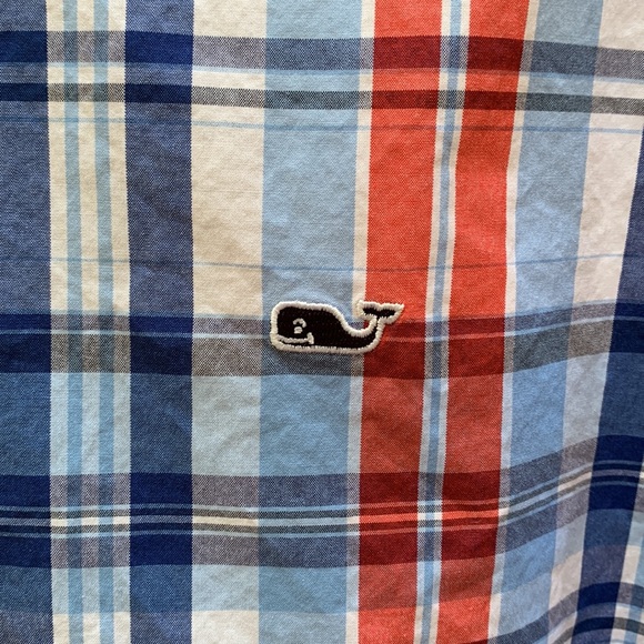Vineyard Vines Red Slim Fit Whale Shirt, Red White Blue, M - Picture 5 of 8
